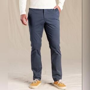 NWT Toad&Co Navy Blue Organic Cotton Blend Mission Ridge Lean Pants Chinos 34x34